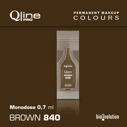 Disposable pigment for brow permanent makeup Bioevolution Brown 840 Qline Pro 0.7ml monodose 