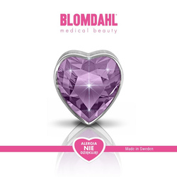 Kolczyki hipoalergiczne Heart Light Amethyst 6 mm SFJ plastik medyczny