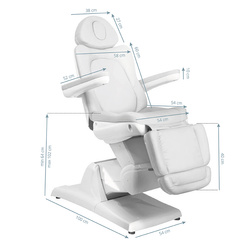 Electr. cosmetic chair azzurro 870 3 siln. white