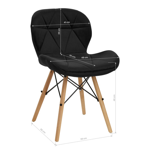 4rico scandinavian chair qs-186 velvet black