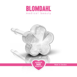 Kolczyki hipoalergiczne Flower Crystal 6 mm SFJ plastik medyczny