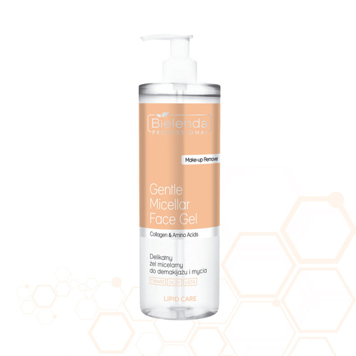 Bielenda Professional Gentle micellar gel for removing makeup from face, eyes and lips with collagen and amino acids