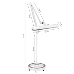 Lampa warsztatowa led elegante 801-s ze statywem standard white