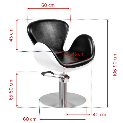 Gabbiano hairdressing chair amsterdam black and white