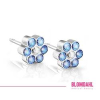 Daisy Sapphire/ Crystal 5 mm earrings SFJ medical plastic