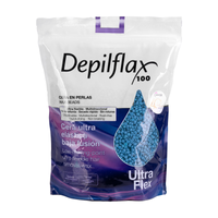 Depilflax 100 flexible low melting point hair removal wax pearl ultraflex blue 1000g