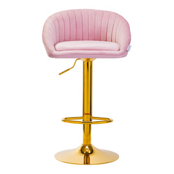 4rico bar hocker qs-b16g velvet pink