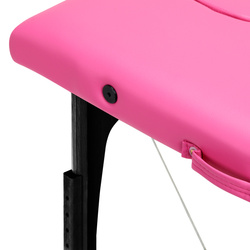 Folding massage table wooden comfort activ fizjo 2 segment pink black wood