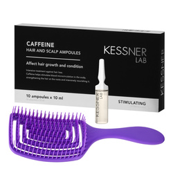 Flexible hair brush set o-327 purple and kessner lab caffeine ampoules