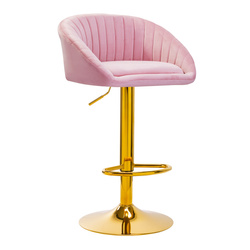 4rico bar hocker qs-b16g velvet pink