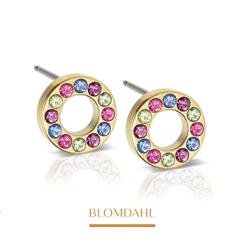 Brilliance Puck Hollow Fantasy 8 mm earrings SFJ gold medical titanium