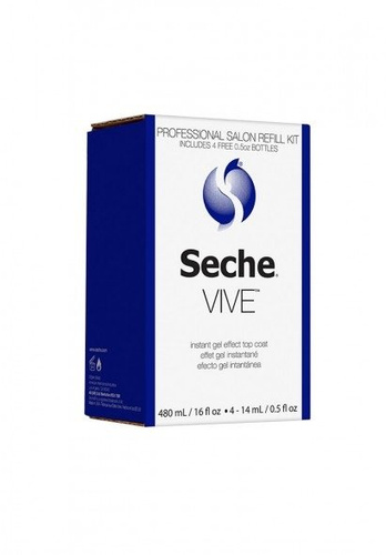 Seche Vive Top Coat 480ml + 4x14ml dopełnienie,  top coat do zwykłego lakieru - efekt paznokci żelowych