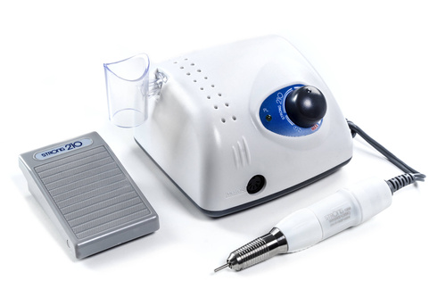 Saeshin Strong 210/120II manicure/pedicure/prosthetic milling machine (WHITE) white handle 50W ORIGINAL