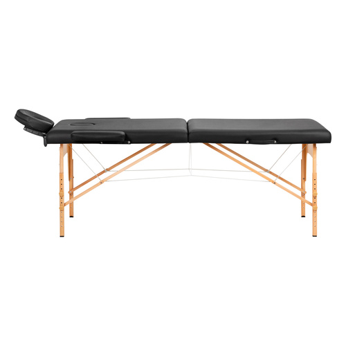 Folding massage table wooden comfort activ fizjo lux 2 segmented 190x70 black