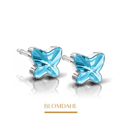 Kolczyki hipoalergiczne Butterfly Aquamarine 5 mm SFJ plastik medyczny