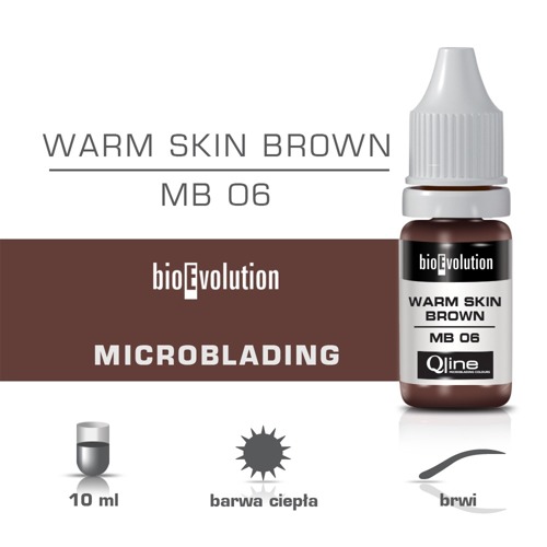 Barwnik Bioevolution Warm Skin Brown MB 06 - Qline Microblading - 10ml