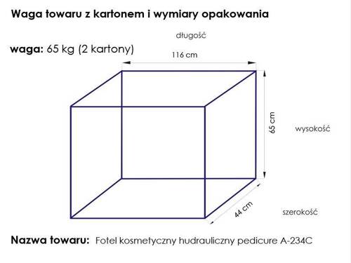 Fotel kosmetyczny hydrauliczny a 234c pedi w kolorze białym