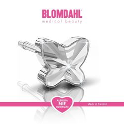 Kolczyki hipoalergiczne Butterfly Crystal 5 mm SFJ plastik medyczny