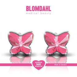 Kolczyki hipoalergiczne Butterfly Light Rose 5 mm SFJ plastik medyczny